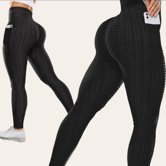 2 Women's Pocket Leggings Comfy Booty lifting Yoga Pants for ladies - Picture 2 of 4